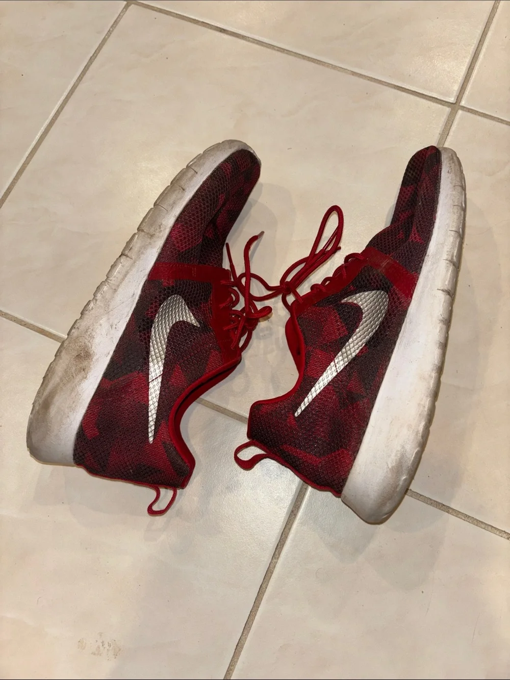 Nike Kids Red Mesh Athletic Sneakers